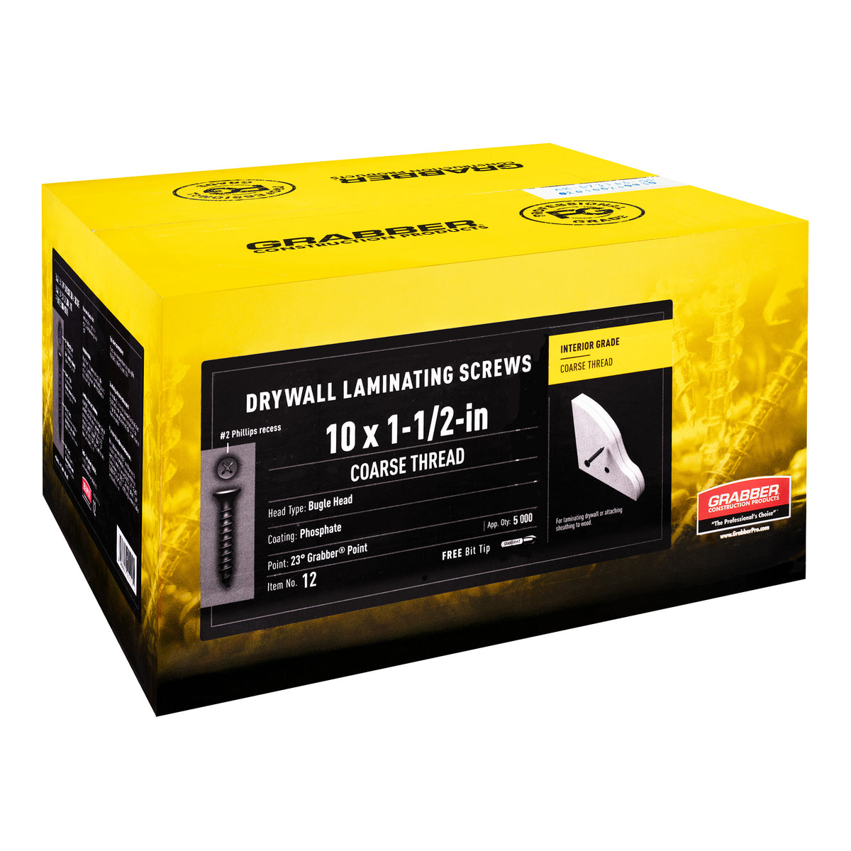 Grabber Drywall Laminating Screws - Bugle Head - Coarse Thread