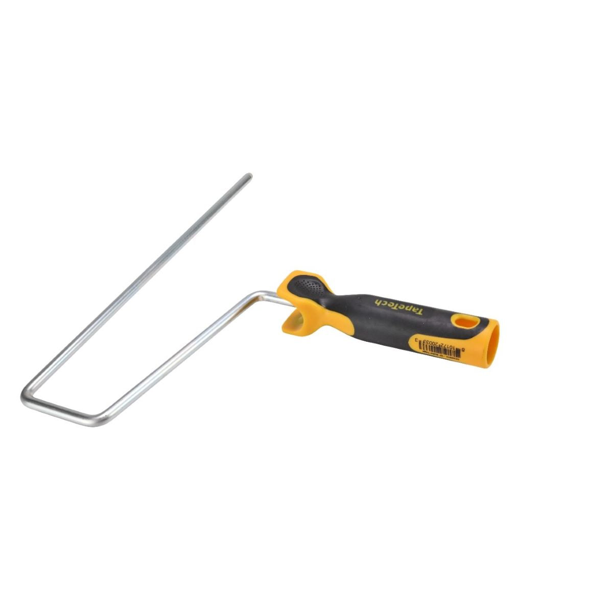 12-inch TapeTech Compound Roller Frame with a steel shaft and grey and yellow molded comfort-grip handle, quarter view