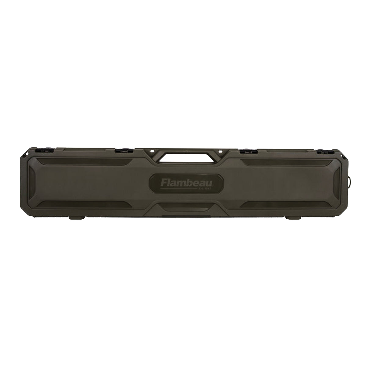 Dark army green 50.5-inch Flambeau semi-automatic taping tool case made of rugged polymer
