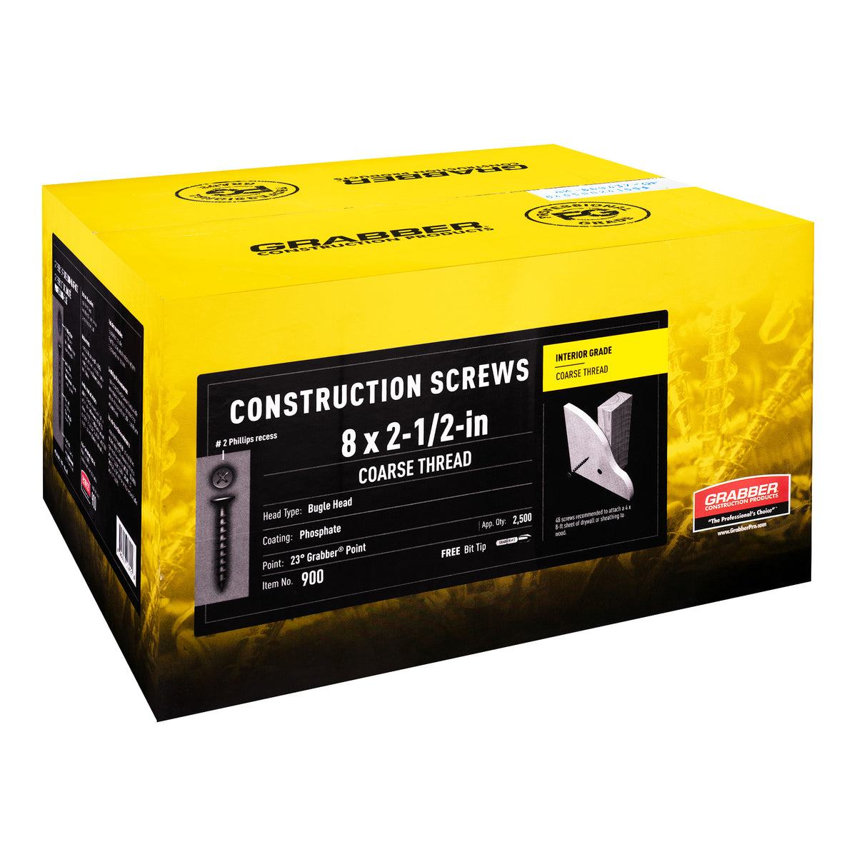 Grabber Drywall to Wood Screws - Bugle Head - Coarse Thread