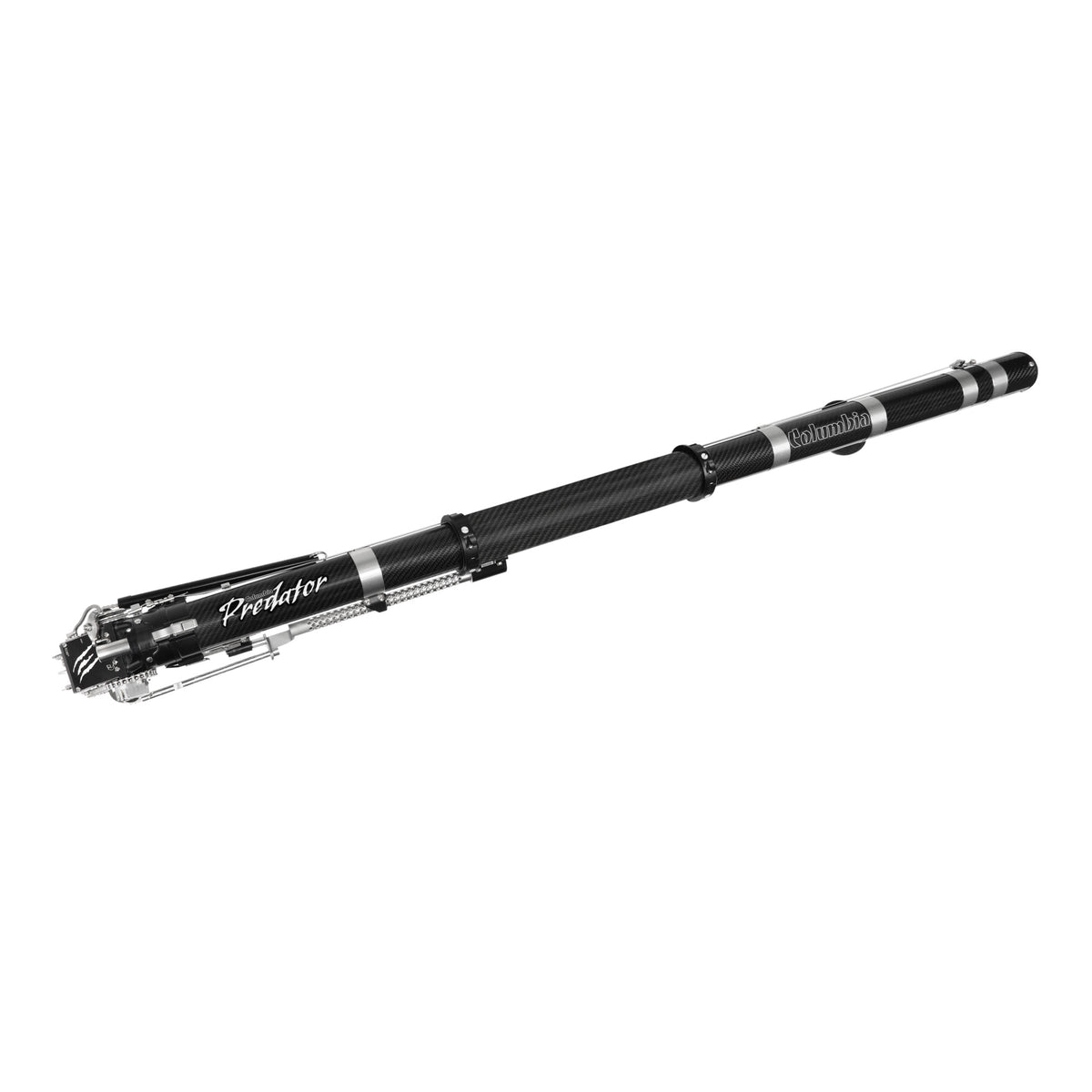 Columbia One Predator Automatic Taper made from black carbon fiber and steel components, top view