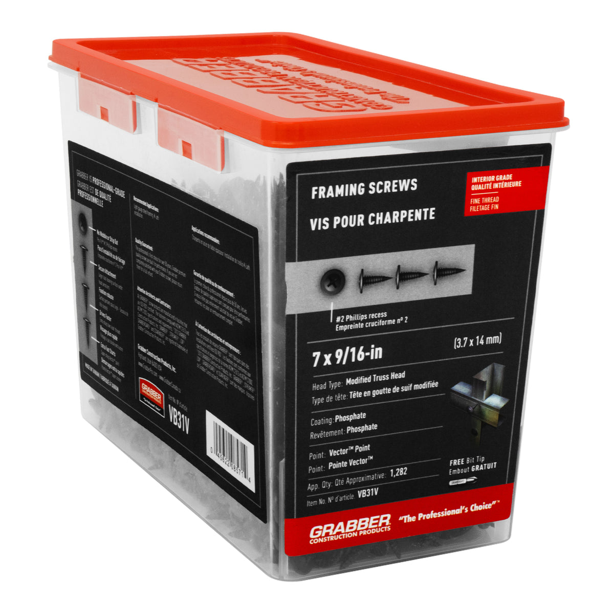 Grabber Wafer Framing Screws - Fine Thread - Vector Point Phosphate