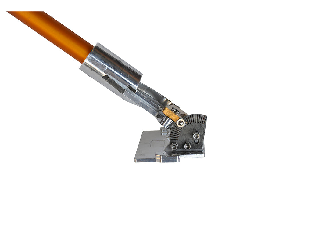 72-inch TapeTech Fixed Length Finishing Box Handle with a gold aluminum body and stainless steel components