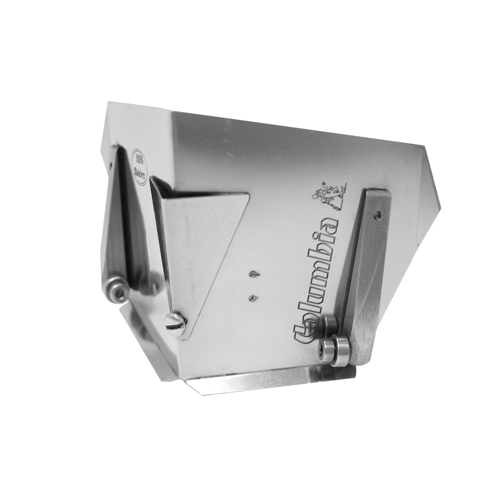3.5-inch Columbia Direct Flusher made from aluminum with steel components and wheels, quarter view