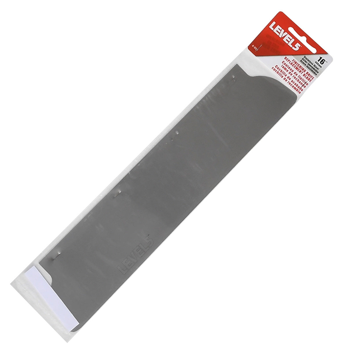 16-inch Level 5 Replacement Skimming Blade made of stainless steel in packaging