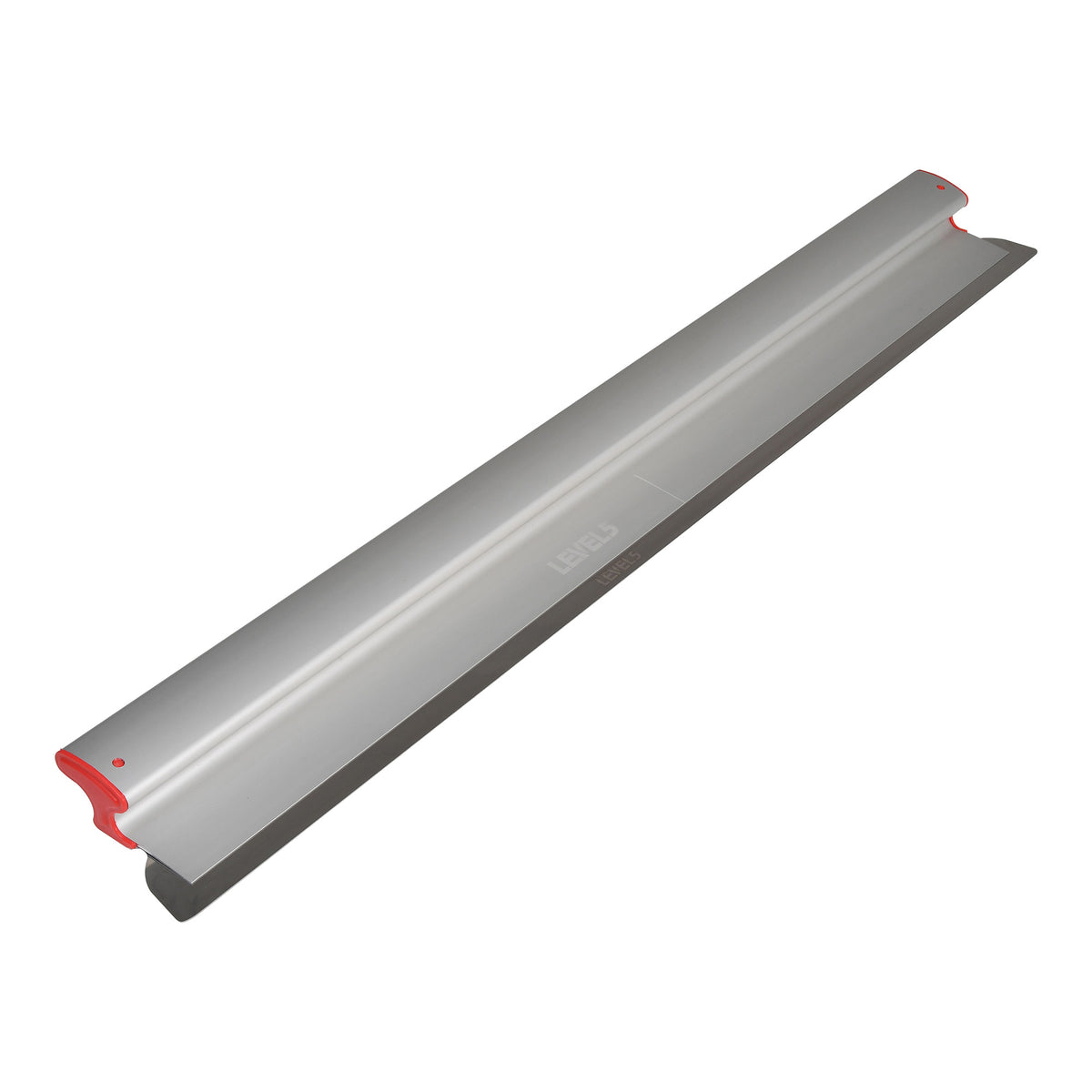48-inch Level 5 Skimming Blade with a stainless steel blade, red composite end caps, and a grey plastic body