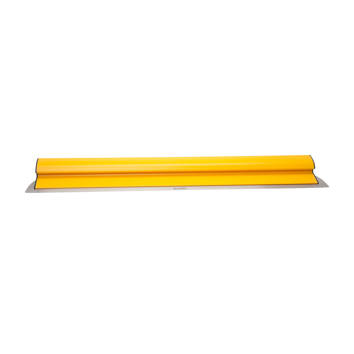 40-inch TapeTech Premium Finishing Knife with yellow composite frame, grey end caps, and stainless steel blade, front view