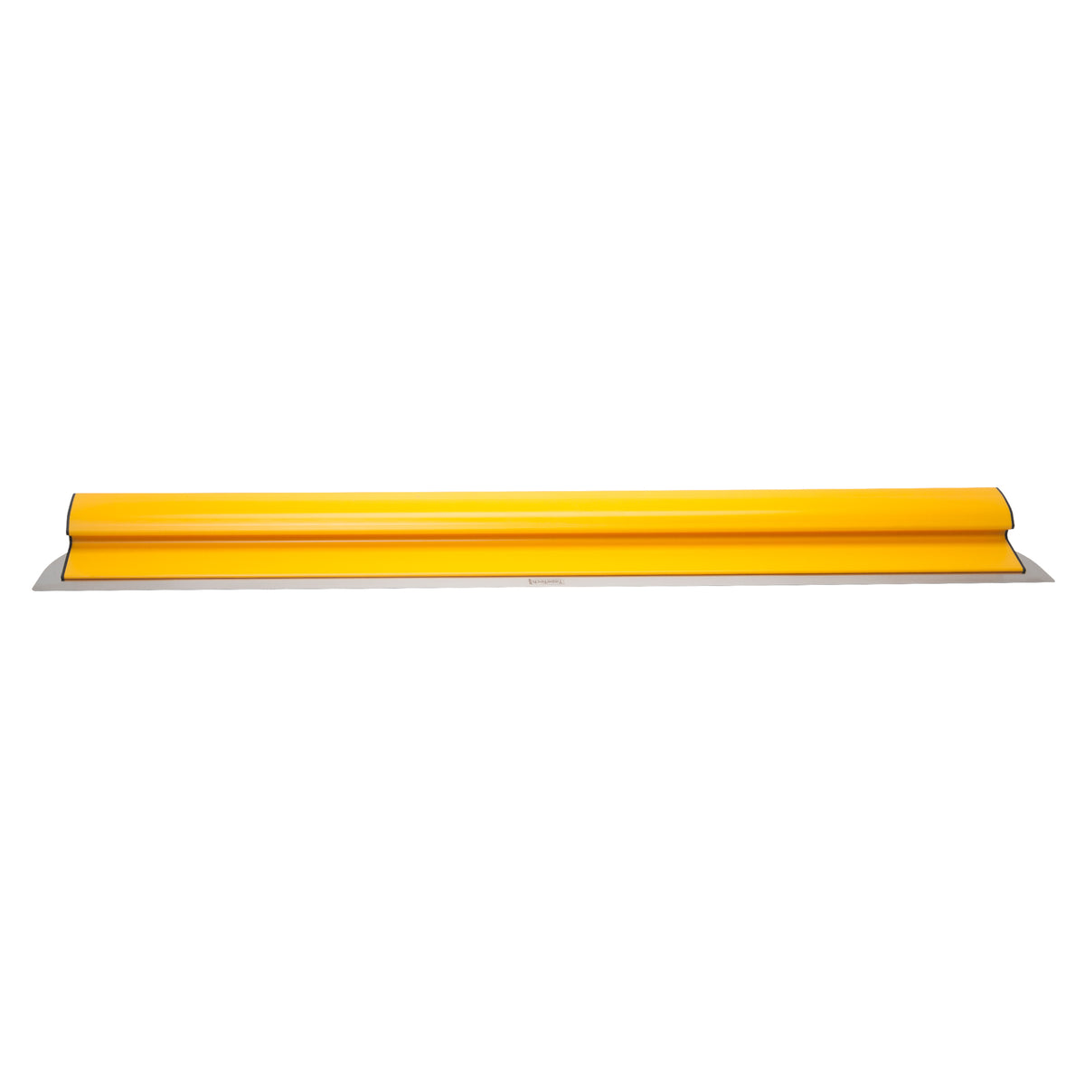 48-inch TapeTech Premium Finishing Knife with yellow composite frame, grey end caps, and stainless steel blade, front view
