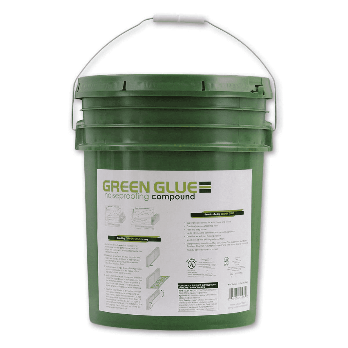 Green Glue Noiseproofing Compound 43lb Pail