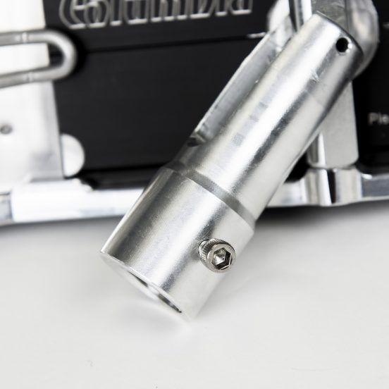 Close-up of Columbia Sander handle and screw