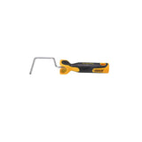 4-inch TapeTech Compound Roller Frame with a steel shaft and grey and yellow molded comfort-grip handle, side view