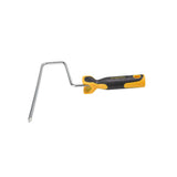 9-inch TapeTech Compound Roller Frame with a steel shaft and grey and yellow molded comfort-grip handle, side view