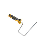 9-inch TapeTech Compound Roller Frame with a steel shaft and grey and yellow molded comfort-grip handle, quarter view