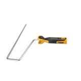 12-inch TapeTech Compound Roller Frame with a steel shaft and grey and yellow molded comfort-grip handle, side view