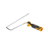 12-inch TapeTech Compound Roller Frame with a steel shaft and grey and yellow molded comfort-grip handle, quarter view
