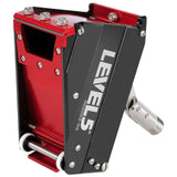 2-inch Level 5 Nail Spotter with red steel body, black side panels, and white wheels, right side