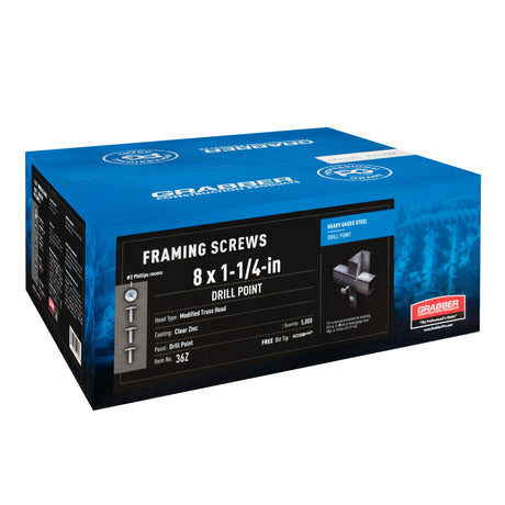 Grabber Wafer Framing Screws - Drill Point - Clear Zinc