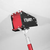 Close-up of Level 5 nail spotter on a Level 5 accessory handle filling nail recessions on a jobsite ceiling