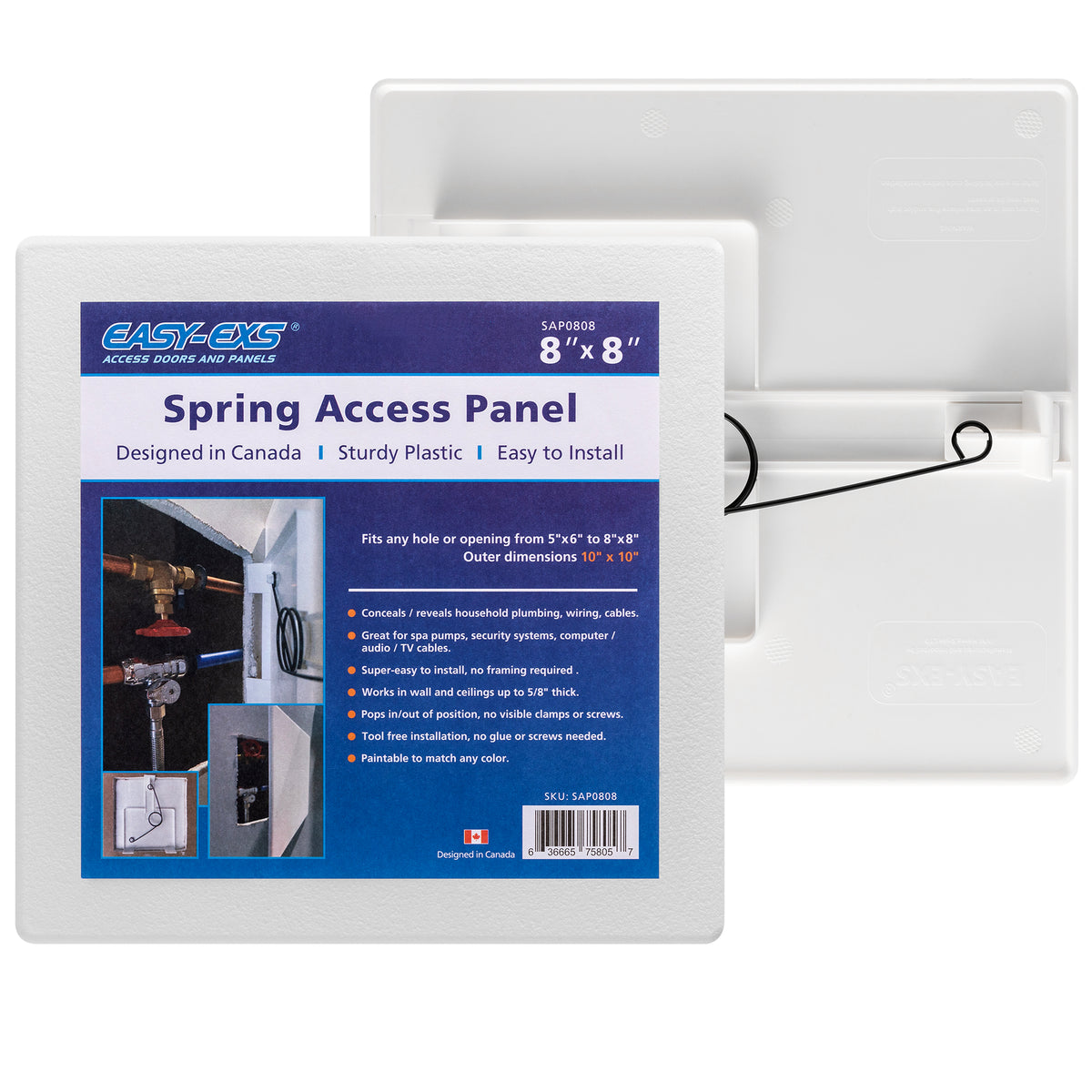 Easy-Exs Spring-Fit Square Plastic Access Panel
