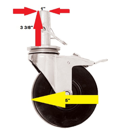 Circle Brand 5" Round Stem Caster for 6' Aluminum Folding Scaffold
