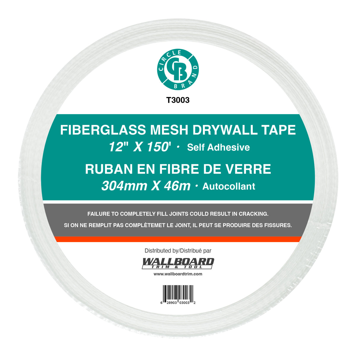 Circle Brand 12" Fiberglass Mesh Tape