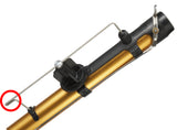 Close-up of the TapeTech 03TT Mini EasyClean Automatic Taper, showing the integrated hook on the steel spool keeper