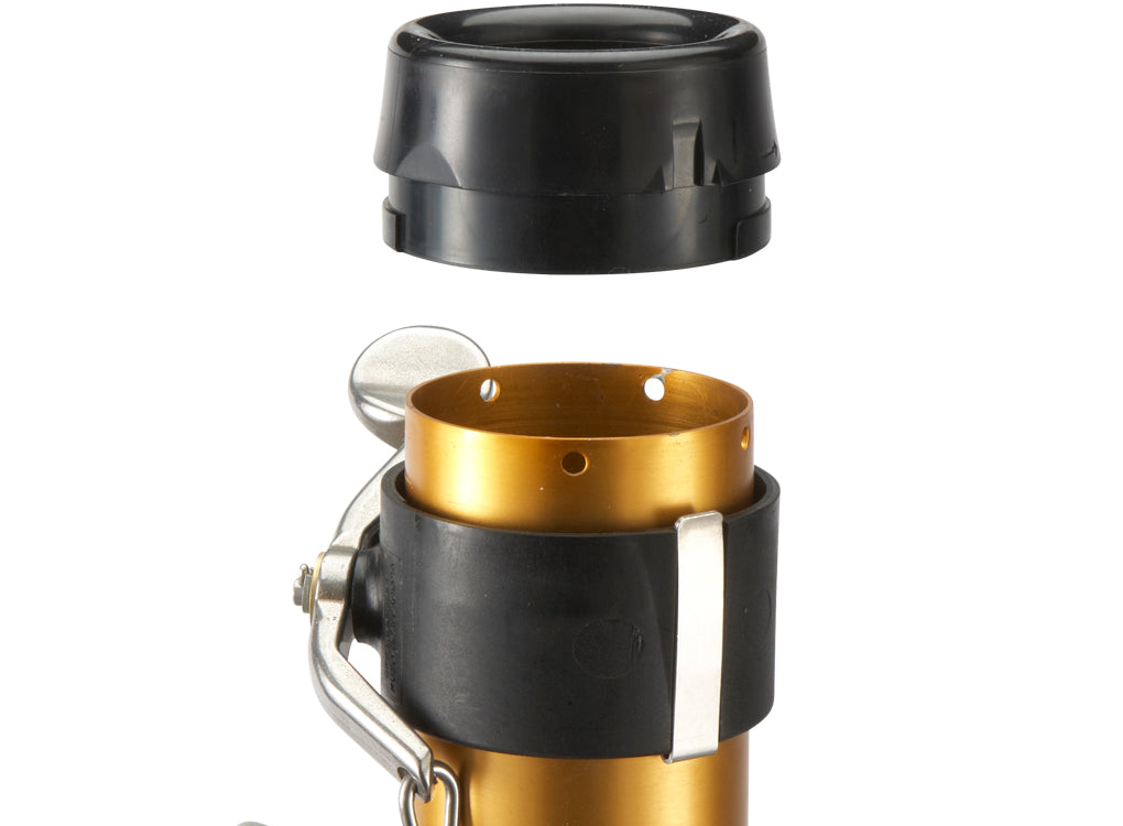 Close-up of the TapeTech 03TT Mini EasyClean Automatic Taper end with black tube protector detatched