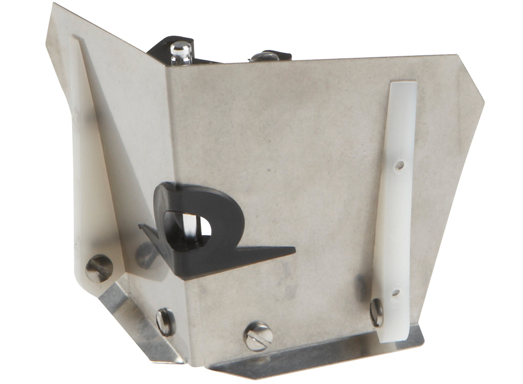 3-inch TapeTech Corner Flusher with stainless steel body and white plastic skids, quarter view