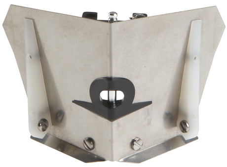 3-inch TapeTech Corner Flusher with stainless steel body and white plastic skids, front view