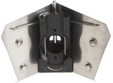 3-inch TapeTech Corner Flusher with stainless steel body and white plastic skids, back view