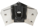 3.5-inch TapeTech Corner Flusher with stainless steel body and white plastic skids, back view