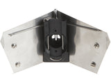 4-inch TapeTech Corner Flusher with stainless steel body and white plastic skids, back view