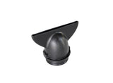 Black TapeTech CTA01TT Compound Tube Filler Adapter with a flat opening and threaded end for a compound tube, top view