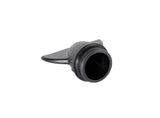 Black TapeTech CTA01TT Compound Tube Filler Adapter with a flat opening and threaded end for a compound tube, bottom view