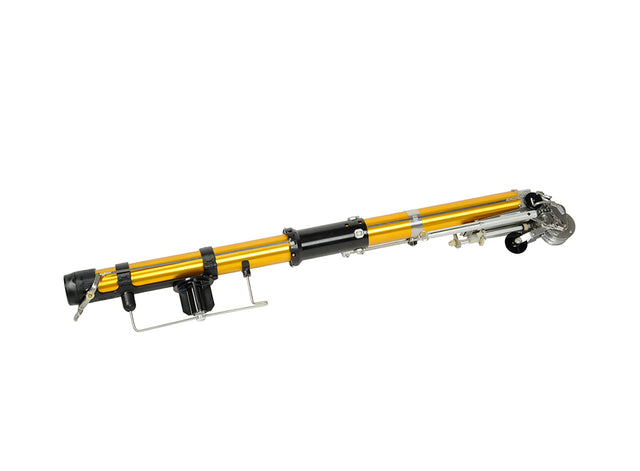 TapeTech 03TT Mini EasyClean Automatic Taper head with gold and black body, stainless steel cutting blade, and black creaser wheel, side view