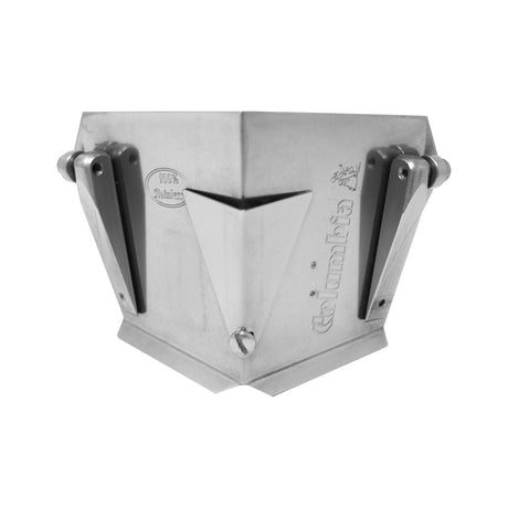 3-inch wide Columbia Direct Flusher made from aluminum with steel components and wheels, front view