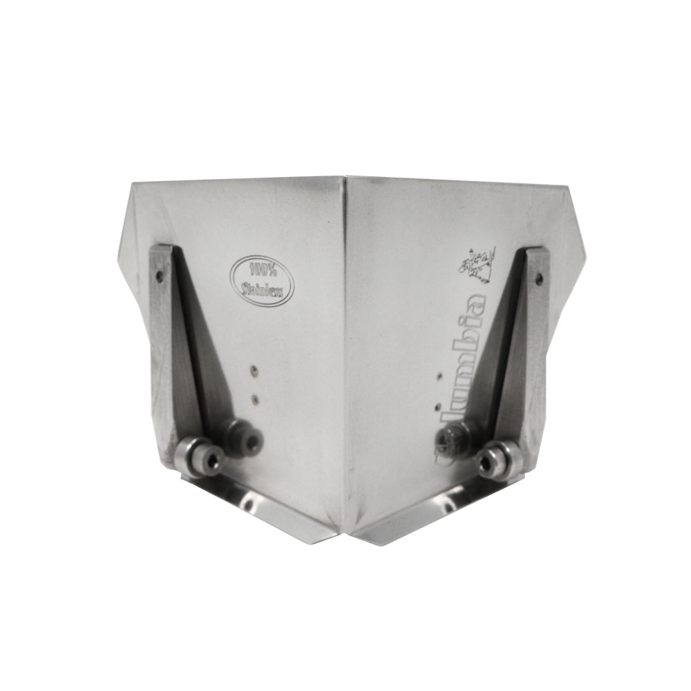 3-inch wide Columbia Standard Flusher made from aluminum with steel components and wheels, front view