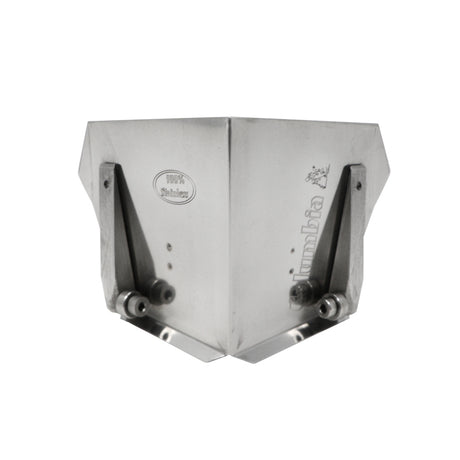 3-inch wide Columbia Standard Flusher made from aluminum with steel components and wheels, front view