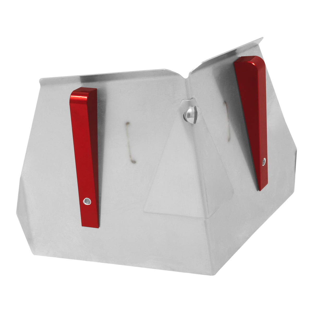 4-inch Level 5 Corner Flusher with aluminum chassis and red skid plates, quarter view