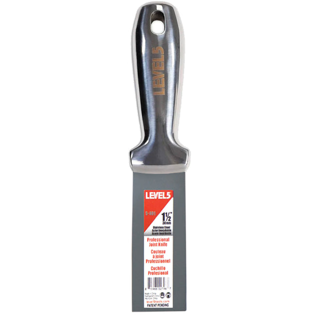 1.5-inch Level 5 One Piece Joint Knife with stainless steel blade and hang hole