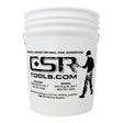 White 5-gallon CSR anniversary bucket with steel wire handle and plastic grip