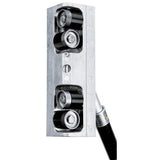 Gunmetal grey Columbia Corner Roller with stainless steel top rollers attached to a black Columbia handle
