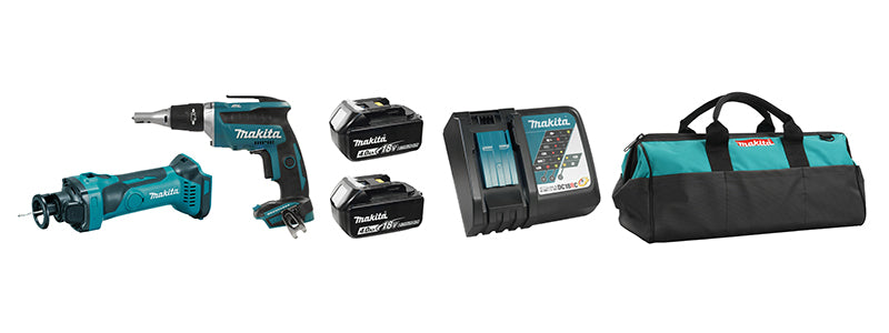 Makita DLX2089M 18V (4.0 Ah) LXT Professional Drywall Kit