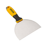 6-inch TapeTech Premium Carbon Steel Joint Knife with carbon steel blade, oversized yellow and black rubber handle, and alloy hammer end