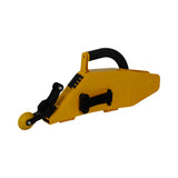 TapeTech Mud Dog Premium Taping Banjo with yellow ABS body, black handle, adjustable straps, and black creaser with yellow wheel, side view