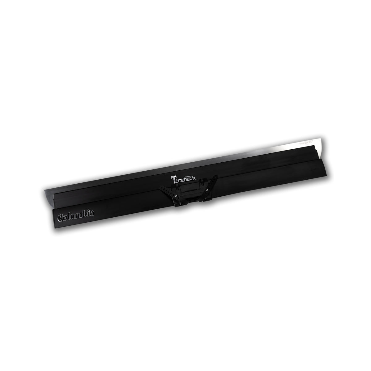 40-inch Columbia Tomahawk Smoothing Blade with a stainless steel blade featuring rounded edges and a black plastic body