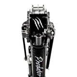 Close-up of Columbia Predator Taper head with predator logo, black carbon fiber body and steel blades